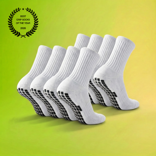 8x Pairs of Plain Grip Socks (White)
