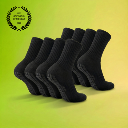 8x Pairs of Plain Grip Socks (Black)