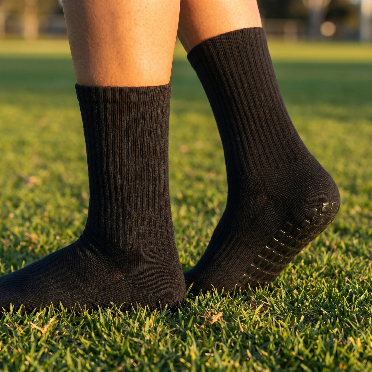 4x Pairs of Plain Grip Socks (Black)