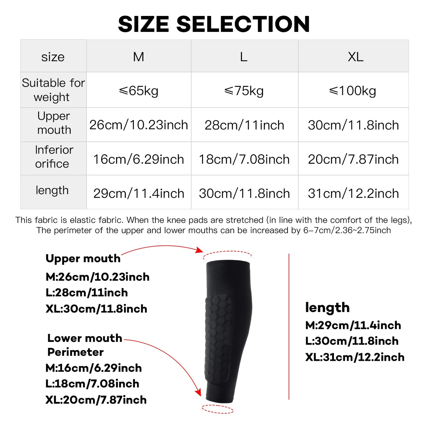 Shin Guard Sleeve Large
